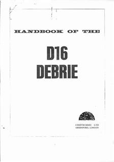 Debrie D16 manual. Camera Instructions.